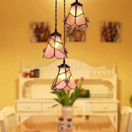 3 Light Stained Glass Pendant Light