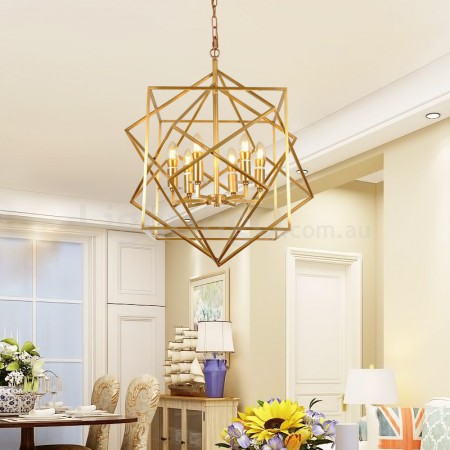 6 Light Retro Rustic Luxury Brass Chandelier