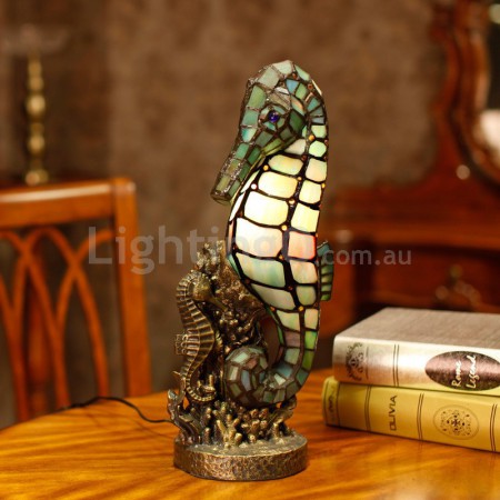 Seahorse Stained Glass Table Lamp