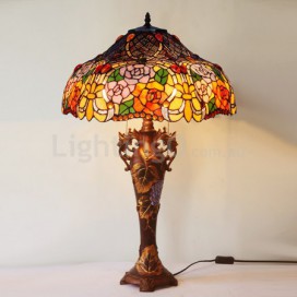 18 Inch Rose Stained Glass Table Lamp