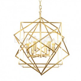 6 Light Retro Rustic Luxury Brass Chandelier