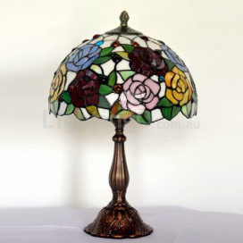 12 Inch Rose Stained Glass Table Lamp