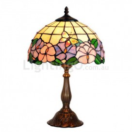 12 Inch Rustic Butterfly Stained Glass Table Lamp