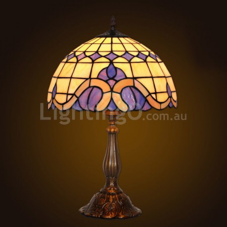 12 Inch Mediterranean Style Stained Glass Table Lamp