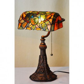 10 Inch Dragonfly Rose Stained Glass Table Lamp