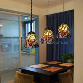 3 Light Stained Glass Pendant Light