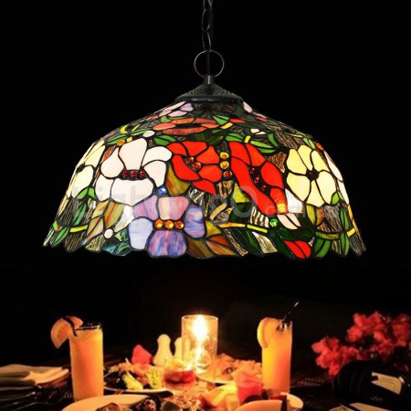 16 Inch Stained Glass Pendant Light