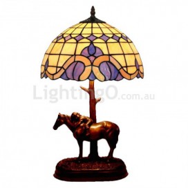 12 Inch Mediterranean Style Stained Glass Table Lamp