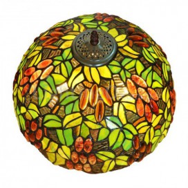 17 Inch Rustic Grape Stained Glass Table Lamp