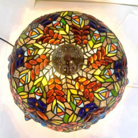 16 Inch 1 Light Stained Glass Pendant Light