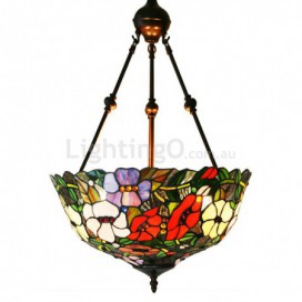 16 Inch Rural Rustic Stained Glass Pendant Light