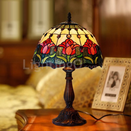 12 Inch Tulip Stained Glass Table Lamp