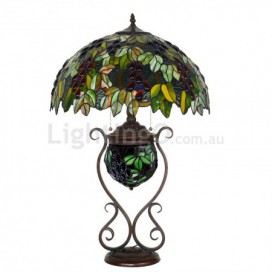 18 Inch Grape Stained Glass Table Lamp