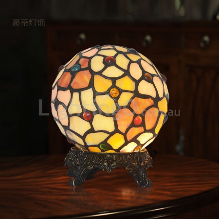 Yellow Stained Glass Table Lamp