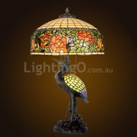 20 Inch Rose Stained Glass Table Lamp