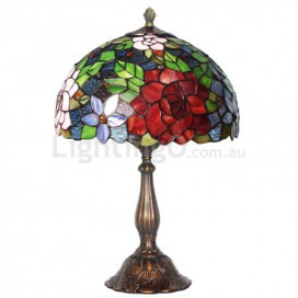 12 Inch Rose Stained Glass Table Lamp