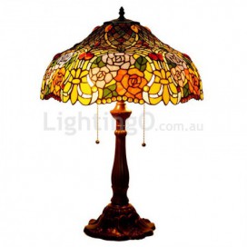 18 Inch Rose Stained Glass Table Lamp