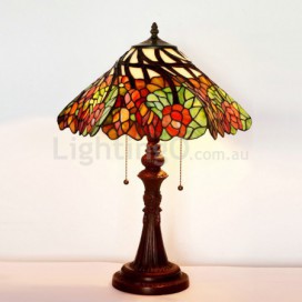 16 Inch Rustic Stained Glass Table Lamp