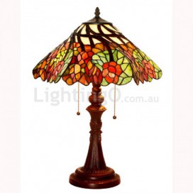 16 Inch Rustic Stained Glass Table Lamp