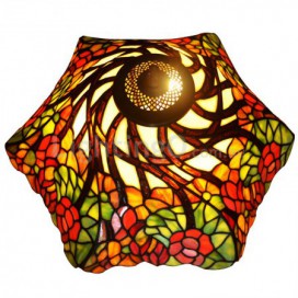 16 Inch Rustic Stained Glass Table Lamp