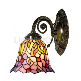 7 Inch Retro 1 Light Stained Glass Wall light