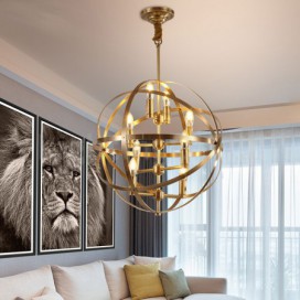 8 Light Retro Rustic Luxury Brass Chandelier