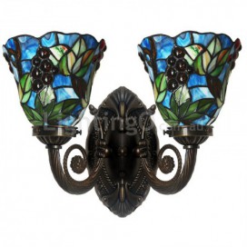 2 Light Grape Stained Glass Wall light