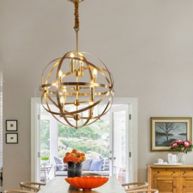 8 Light Retro Rustic Luxury Brass Chandelier