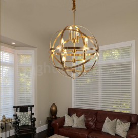 8 Light Retro Rustic Luxury Brass Chandelier