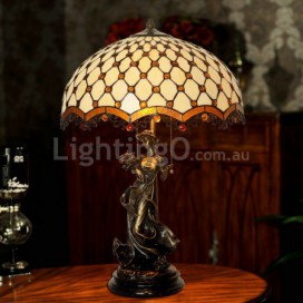 Retro Stained Glass Table Lamp