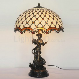 Retro Stained Glass Table Lamp