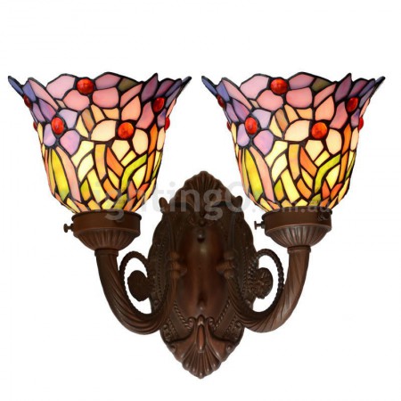 2 Light Stained Glass Wall light