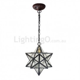 10 Inch 1 Light Stained Glass Pendant Light