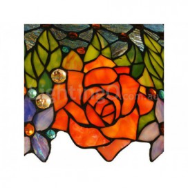 18 Inch Rose Stained Glass Floor Lamp