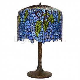 18 Inch Wisteria Retro Stained Glass Table Lamp