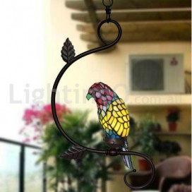 Rural Parrot Stained Glass Pendant Light