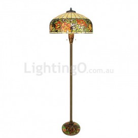 20 Inch Rose Stained Glass Floor Lamp