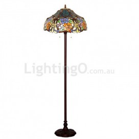 18 Inch Rose Stained Glass Floor Lamp