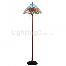 18 Inch Rose Stained Glass Floor Lamp