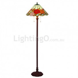 18 Inch Rose Stained Glass Floor Lamp