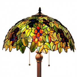 18 Inch Rural Retro Stained Glass Floor Lamp