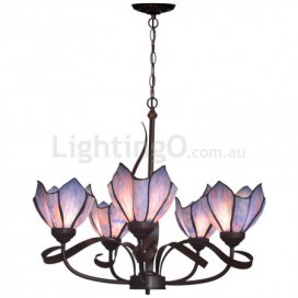 5 Light Chandelier Stained Glass Chandelier