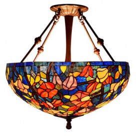 20 Inch Stained Glass Pendant Light