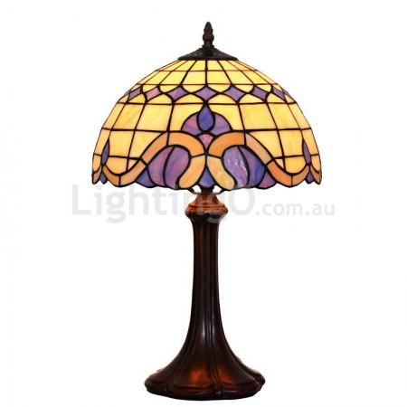 12 Inch Mediterranean Style Stained Glass Table Lamp