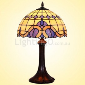 12 Inch Mediterranean Style Stained Glass Table Lamp