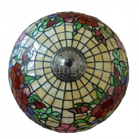 16 Inch Rustic Rural Stained Glass Pendant Light