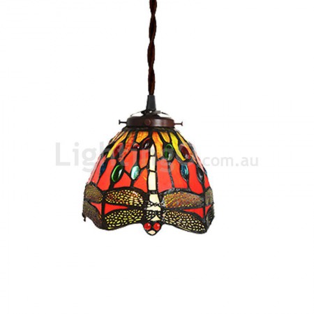 7 Inch 1 Light Stained Glass Pendant Light