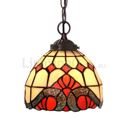 7 Inch Baroque Stained Glass Pendant Light