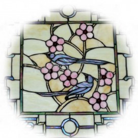 25 Inch Retro Stained Glass Flush Mount