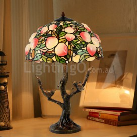 16 Inch Peach Stained Glass Table Lamp